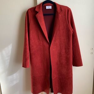 Red Suede Long Coat